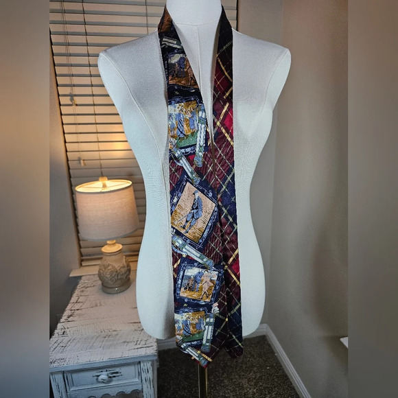 VTG Museum Artifacts 100% Men’s Silk Handmade Tie Golfing Sportswear - Picture 1 of 9